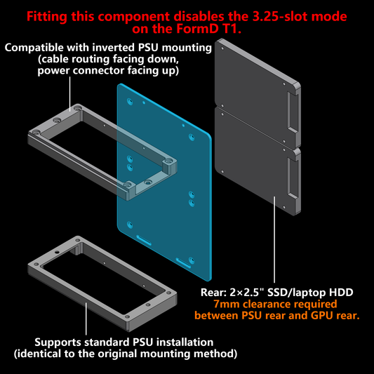 Formd T1 SSD Extension + PSU Inverted Bracket