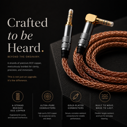 6N OCC Copper Braided 3.5mm HIFI Cable